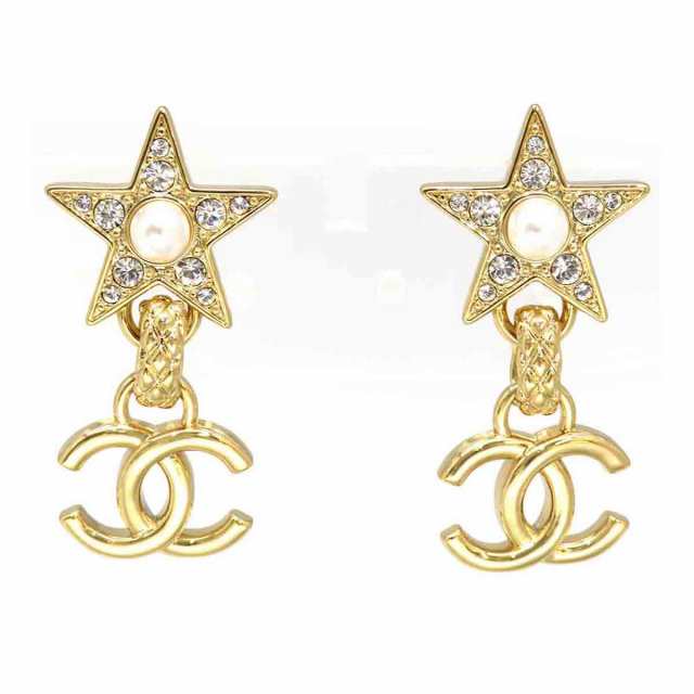 シャネル ココマーク スター スウィング ピアス メタル コットンパール ストラス レディース CHANEL [美品] 中古 【アパレル・小物】の通販は