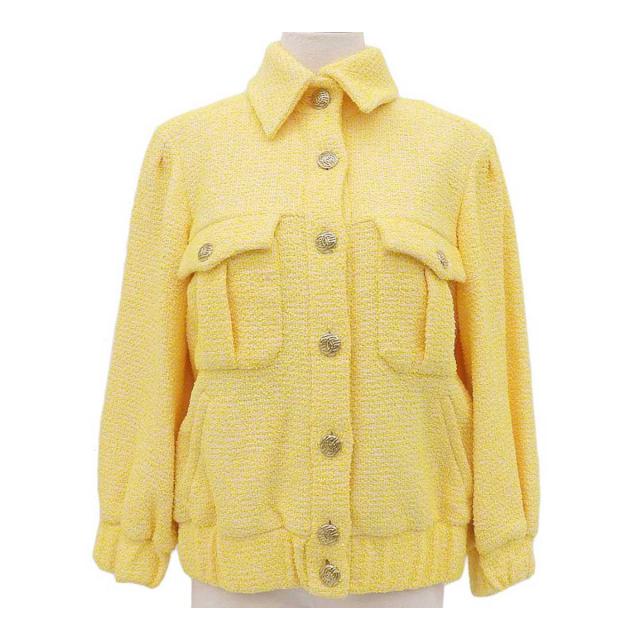シャネル ココマーク ツイード ジャケット P70075V61772 レディース イエロー CHANEL 中古 【アパレル・小物】の通販は 199,790円