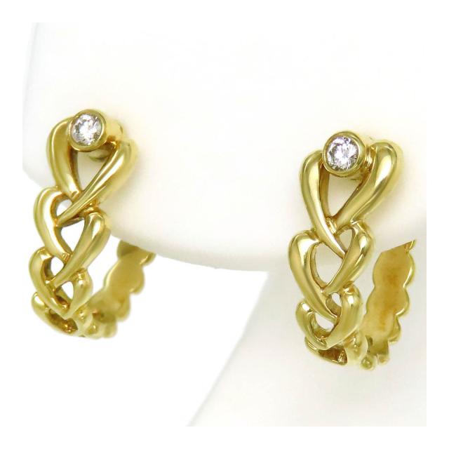 MIKIMOTO ハートモチーフ フープ 片方のみ ピアス K18YG レディース