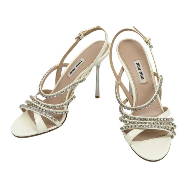 Miu Miu ビジュー付きサンダル ♡ S Ymiumiu ミュウミュウ 厚底