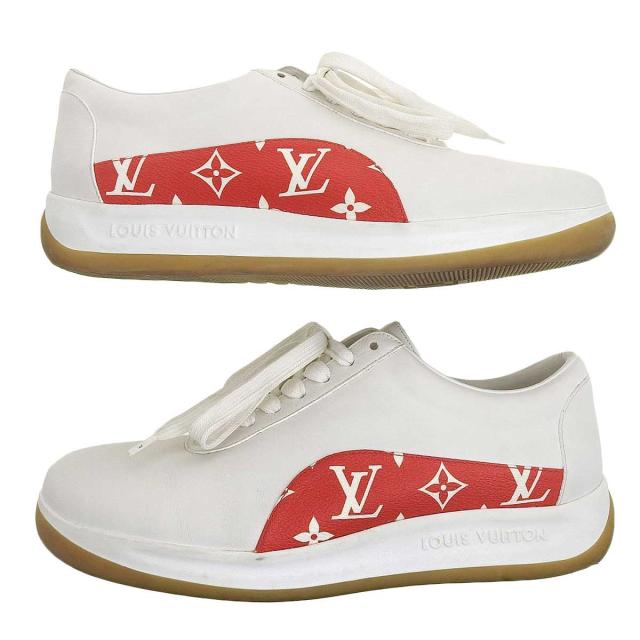 ルイヴィトン Supreme コラボ レザー スニーカー モノグラム メンズ