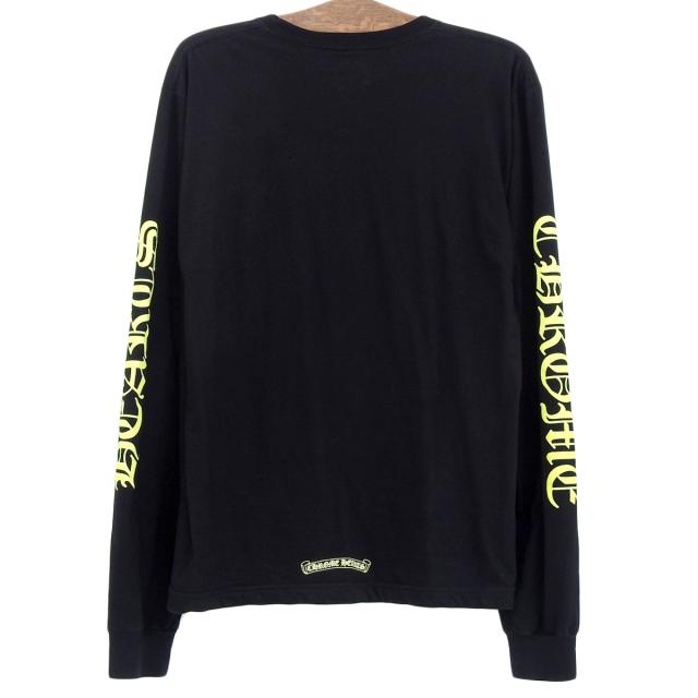 クロムハーツ ロゴ プリント ロングスリーブ Tシャツ メンズ ブラック