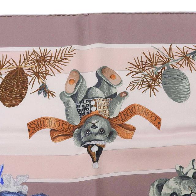 HERMES スカーフ CONFIDENTS ブルー ベア 熊 エルメス カレ90 スカーフ