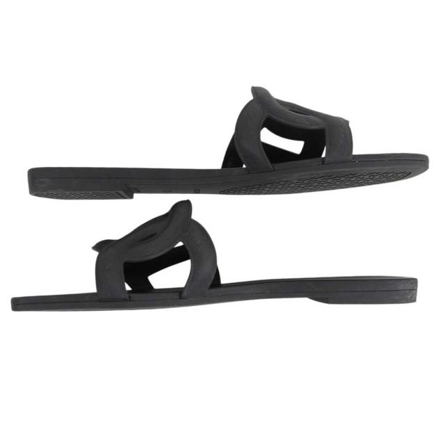 エルメス　アロハ　サンダル　36 HERMES アロハ サンダル 36 HERMES エルメス ブラック サンダル アロハ