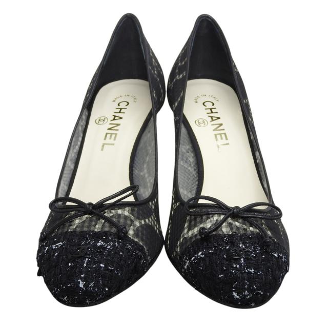 CHANEL シャネルパンプス シースルーカメリア 38サイズ 本