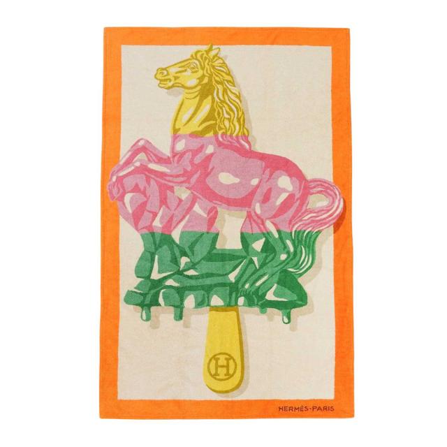 新品未使用 紙タグ付 エルメス ビーチタオル シュキュラン シュルタン 大判 新品未使用 紙タグ付 エルメス ビーチタオル シュキュラン シュルタン