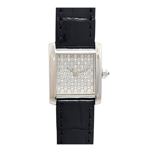 カルティエ タンクフランセーズ SM パヴェダイヤルコレクション WE102631 クオーツ ホワイトゴールド レディース CARTIER 中古 【時計】