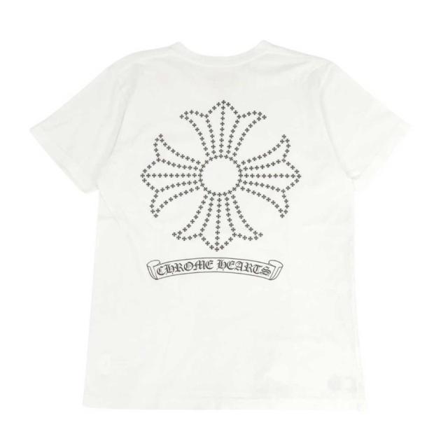 CHROME HEARTS クロムハーツ CH T-SHRT 1 ネックロゴプリント 半袖カットソーTシャツ ホワイト/パープル