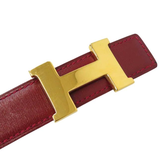 美品 エルメスコンスタンス Hバックル レザー 70 ベルト ブラック