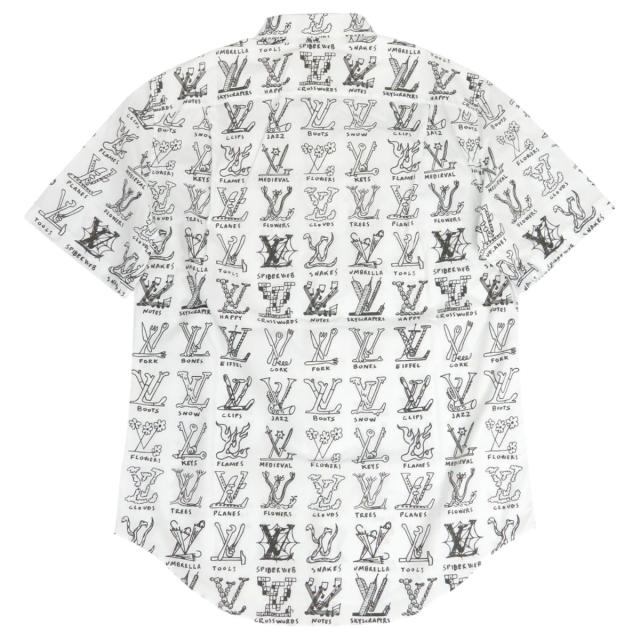 Louis Vuitton ルイヴィトン　半袖シャツ 　S 総柄　白 Louis Vuitton ルイヴィトン 半袖シャツ S 総柄 白 LOUIS VUITTON