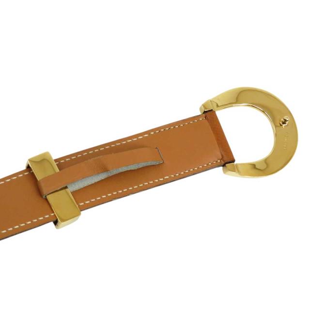 エルメス ホースシュー ベルト 72 レザー GP ユニセックス ブラウン  