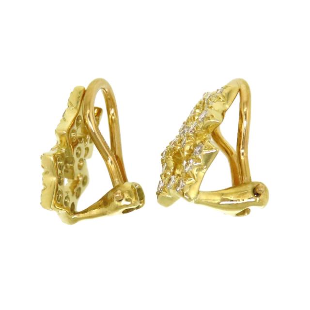 ティファニー ダブルスター ダイヤモンド イヤリング 750 (K18YG  