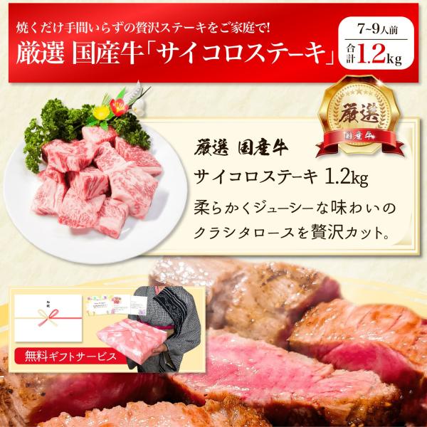 厳選 国産 牛肉 サイコロ ステーキ 1.2kg ロース リブ サーロイン ステーキ肉 焼肉 焼き肉 用 お肉 肉 ギフト 高級 冷凍 食品 食べ物 送料無料 メガ盛り バーベキュー プレゼント 誕生日 内祝い お返し 贈り物 早割 セール お礼 御礼 材料 カット済み 結婚 記念日 母の日_2