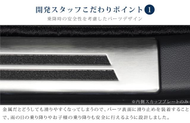 【予約/カーボン調：5月20日頃入荷予定】【セット割】クラウンスポーツ サイドステップ内側＆外側 スカッフプレート フロント・リアセット 8P 選べる3色 シルバー ブラック カーボン調 カスタム パーツ アクセサリー トヨタ