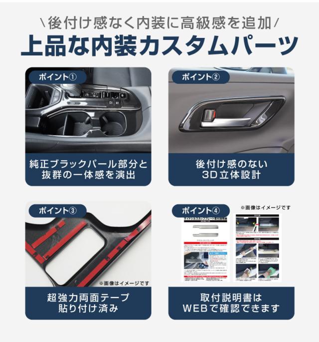 【アウトレット品】クラウンスポーツ クラウンクロスオーバー クラウンエステート インナードアハンドルパネル＆フロントドリンクホルダー セット_4