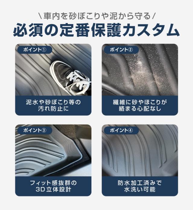 スズキ 新型フロンクス フロアマット ラバータイプ 3P ブラック_4
