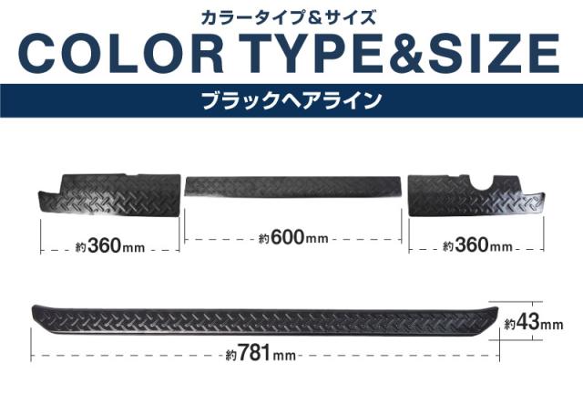 【セット割】ジムニー JB64W 専用 リアバンパープレート ＆ テールエンドカバー 縞鋼板柄 4P ブラックヘアライン【ジムニーシエラJB74取付不可】_17
