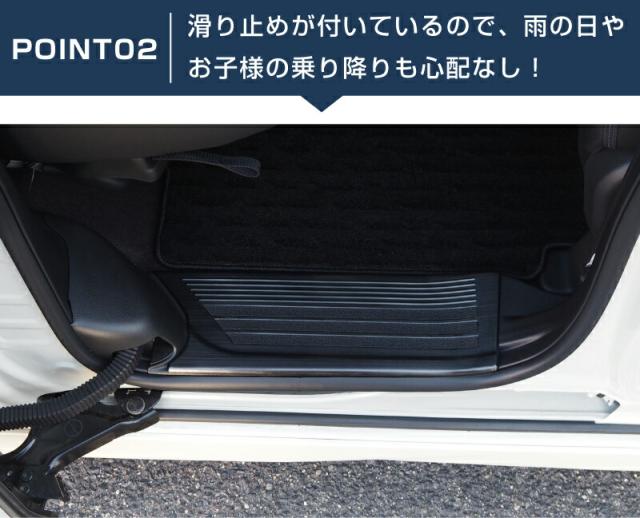 【予約/7月20日頃入荷予定】N-BOX JF3 JF4 スカッフプレート サイドステップ内側 滑り止めゴム付き フロント・リアセット 4P ブラック_13