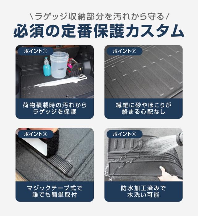 スバル 新型フォレスター SL系 専用 Premium Sport 専用 ラバータイプ フルカバーラゲッジマット カーゴトレイマット 4P ブラック 2026年5月マイナーチェンジ後対応 保護 防水 防汚 傷防止_4