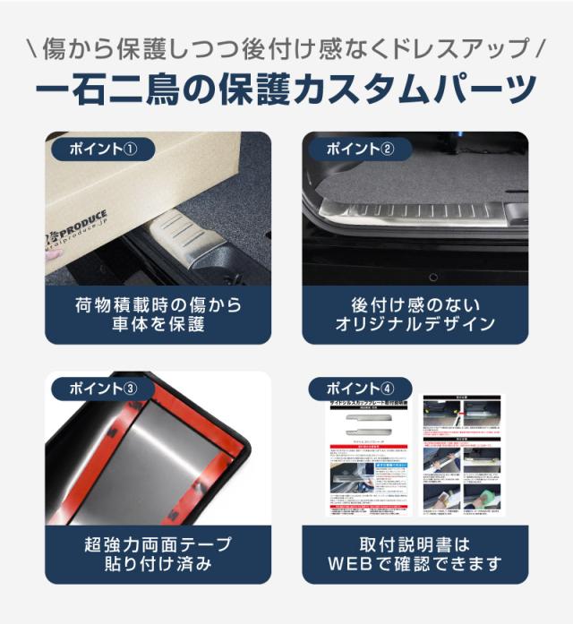 新型セレナ C28 ラゲッジ スカッフプレート 2P 2026年2月マイナーチェンジ後対応 選べる2色 シルバー ブラック_5