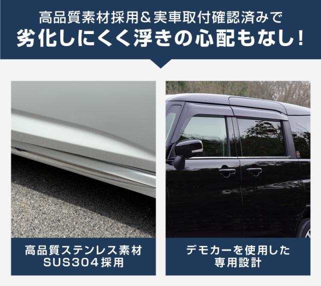 【予約/5月30日頃入荷予定】【セット割】新型ソリオ ソリオバンディット MAD7S MA37S MA27S デリカD:2 デリカD:2カスタム ウィンドウトリム＆サイドリップガーニッシュ 8P 外装パーツセット アクセサリー ドレスアップ 装飾品_11