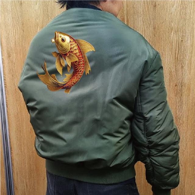 タイプMA-1フライトジャケット バックプリント 金の鯉 金魚 錦鯉