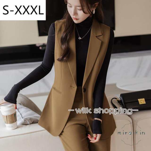 ベストスーツ パンツスーツ レディース 春コーデ 夏服 ベスト デーパードパンツ ビジネス フォーマル 面接 上品感 リクルート OL 30代40代50代 通勤 オシャレの通販は 9,509円