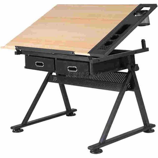 図面テーブル、製図机、調節可能な描画表、高さ調節可能な製図机傾斜可能な卓上製図台、2つの収納引き出し付きアートライティング読書ワークステーション、絵画の通販は