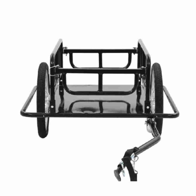 自転車用トレーラー カーゴバイクトレーラー 折りたたみ式フレーム 折り畳み式貨物自転車トレーラー ダブルホイール自転車 トロリー簡単脱着 自転車用 ツール用の通販は