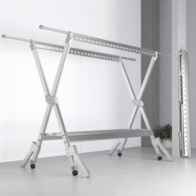 物干しラック 伸縮式 洗濯物干し 布団干し 物干し台 物干しスタンド 折りたたみ式 キャスター付き アルミニウム合金 錆びない タオル掛け ハンガーラック 物干し