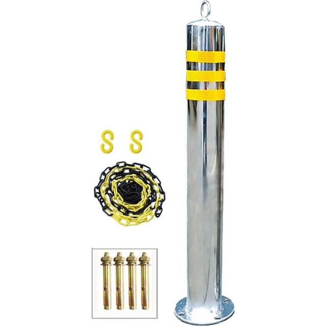 駐車場ポール、駐車ポスト、パーキング ポール私道のためのボラード、車止めスタンドポール5m駐車場ポールチェーン、ステンレス鋼バリアおよびプラスチックチェの通販は 5,040円