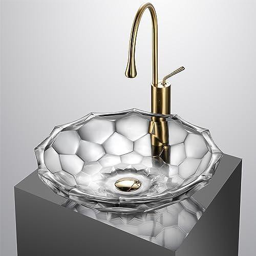 洗面ボウル ガラス 洗面ボール シンプル 手洗い器 手洗い鉢トイレ 手洗いボウルセット 洗面ボウル おしゃれ 洗面化粧台 浴室用 キッチン用 強化ガラス製 排水金の通販は
