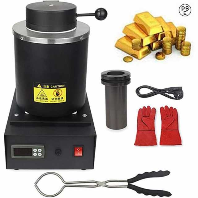 金溶解炉 金属熔融炉1800W電気溶解炉機械 溶鉱炉 溶解炉 1150℃デジタル電気金属鋳造機、金、銀、銅、アルミニウムジュエリー鋳造ツール