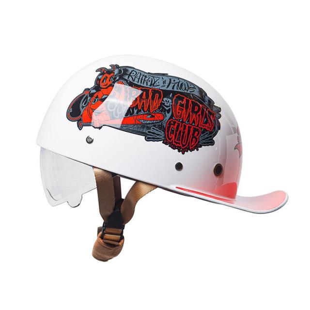 公道対応不可 装飾ヘルメット ハーフヘルメット 半キャップ シールド可動 野球帽 つば付き ユニセックス 男女兼用 軽量 日除け 夏季適用の通販は