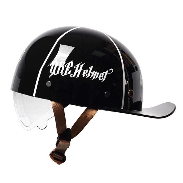 公道対応不可 装飾ヘルメット ハーフヘルメット 半キャップ シールド可動 野球帽 つば付き ユニセックス 男女兼用 軽量 日除け 夏季適用の通販は