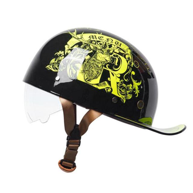 公道対応不可 装飾ヘルメット ハーフヘルメット 半キャップ シールド可動 野球帽 つば付き ユニセックス 男女兼用 軽量 日除け 夏季適用の通販は