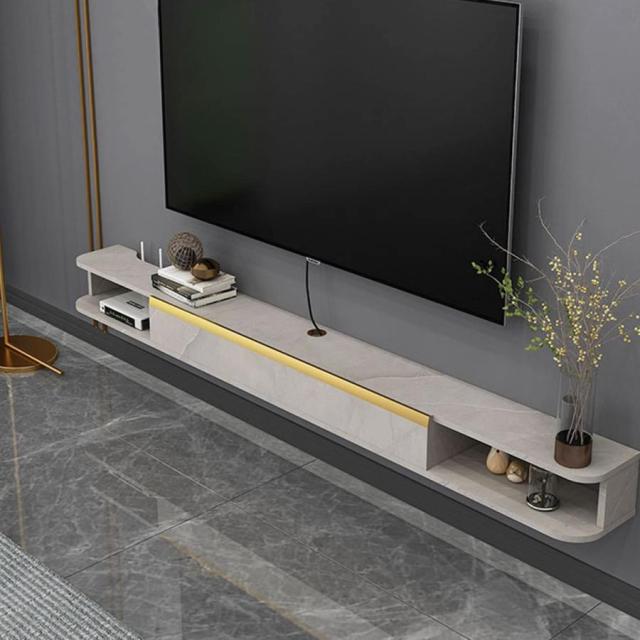 テレビ台 テレビキャビネット 壁掛け ウォールシェルフ 引き出し付き壁掛けテレビキャビネット 多機能収納 おしゃれ セットトップボックス ルーター DVD プレー