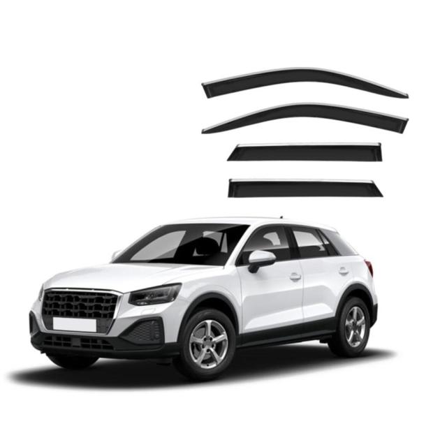 車用サイドバイザー に適合する アウディ Q2 MK1 2018-2022 ウィンドウバイザーレインガード窓レインカバーディフレクターオーニングシールドガード車のレインシの通販は 5,966円
