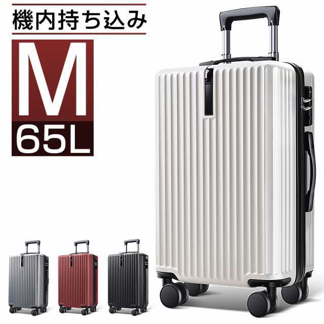キャリーケース Mサイズ スーツケース 機内持込 軽量 耐衝撃 キャリーバッグ 3?5泊 TSAロック ファスナータイプ 隠しフック ダブルキャスターの通販は