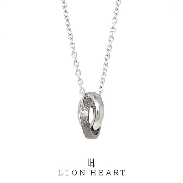 ライオンハート LH-1 ナチュラルダブルリングネックレス/サージカルステンレス ブラック 03NE0055BK  LION HEART ステンレスネックレス 金属アレルギー対応 ペンダント ハワイアン メンズ ブランド プレゼント 誕生日 メール便対応