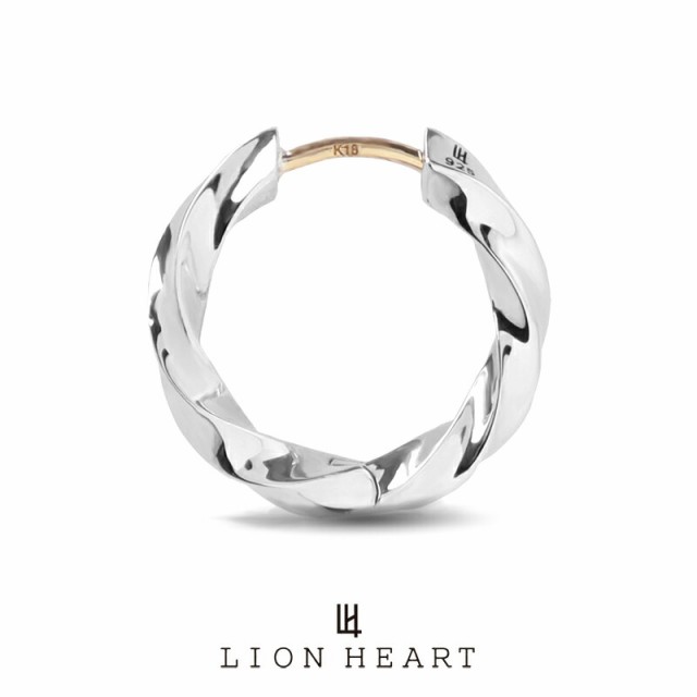 ライオンハート for Gift クラッチピアス ツイスト シルバー925 1EA198A0SV  LION HEART K18ゴールドポスト フープピアス 1点売り 片耳用 メンズピアス ブランド 誕生日 プレゼントの通販は