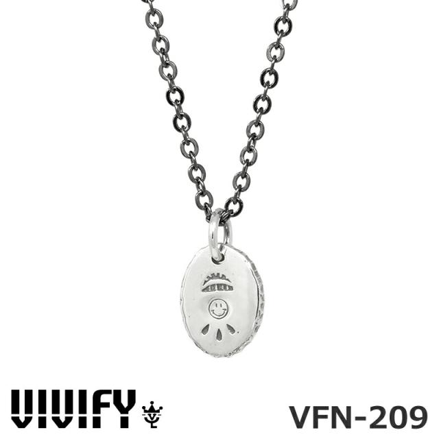 ビビファイ スモール プレートネックレス 【ドーム、スマイル,雫】 シルバー925 真鍮ブラックメッキチェーン(50cm)  VIVIFY VFN-209BCN Small Plate Necklace プレゼント 誕生日の通販は 8,028円