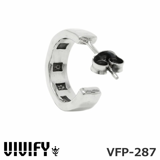 ビビファイ バックホールマーク ハーフフープピアス 槌目(ツチメ) 鏡面仕上げ シルバー925  VIVIFY VFP-287 Back Hallmarks Pierce/Mirror finish 1点売り 片耳用 プレゼント 誕生日の通販は 5,524円