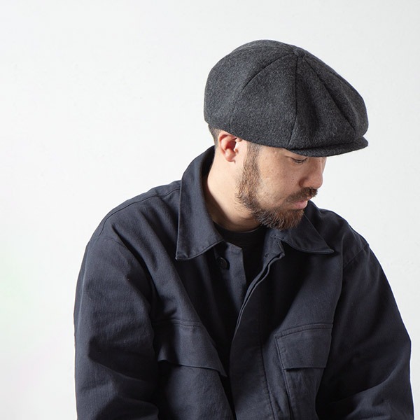 RACAL Wool Melton huge 8Panel Casquette XLサイズ 大きいサイズ 日本製 8パネル キャスケット ニュースボーイキャップ ハンチング ハンキャス ウール メルトン フランネル 起毛 8枚はぎ メンズ 男性 秋 冬 国産 ラカル 帽子 RL-23-1310_5