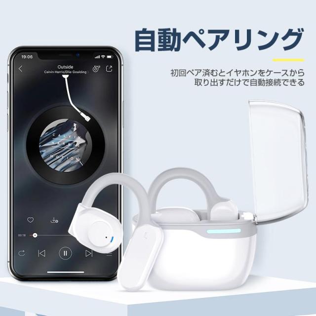 ワイヤレスイヤホン 空気伝導イヤホン Bluetooth5.3 耳を塞がないイヤホン 非骨伝導 ENC+CVC8.0ノイズキャンセリング AAC対応 Hi-Fi高音質 耳が痛くならない_14