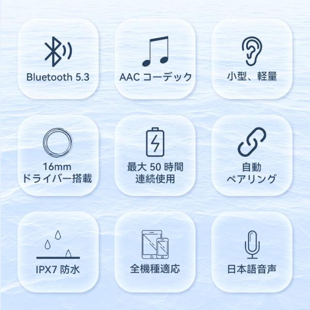 ワイヤレスイヤホン 空気伝導イヤホン Bluetooth5.3 耳を塞がないイヤホン 非骨伝導 ENC+CVC8.0ノイズキャンセリング AAC対応 Hi-Fi高音質 耳が痛くならない_2