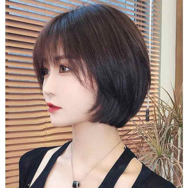 自然な人毛100%フルウィッグ レディース人毛ウィッグ ボブ ショート セミロング 女性 医療用 かつら デイリー イメチェン ファッションウィッグ 耐熱の通販は