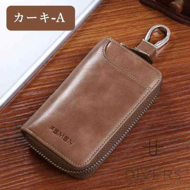 キーケース 牛革 メンズ スマートキー おしゃれ コンパクト プレゼント ペア ダブル 鍵 クリア窓付ダブルポケット トヨタ ホンダ シンプルおしゃれ プレゼント