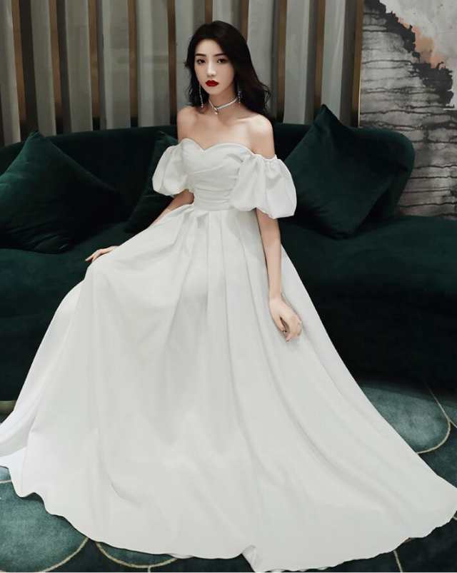コンサート 撮影 花嫁ドレス 結婚式ドレス 旅行 ドレス ウェディングドレス きれいめ 女性用 謝恩会 プリンセスドレスの通販は