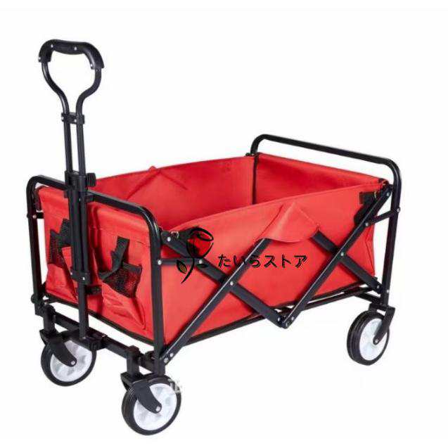 キャリーカート キャリーワゴン 折りたたみ 容量100L アウトドア ワゴン 台車 キャンプ 荷台 台車 耐荷重150kg 4輪 キャスター付 頑丈の通販は 9,630円